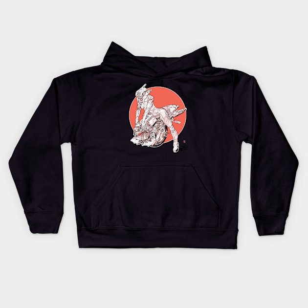 The Mono Biker Kids Hoodie by Tonikoro Memed Tees